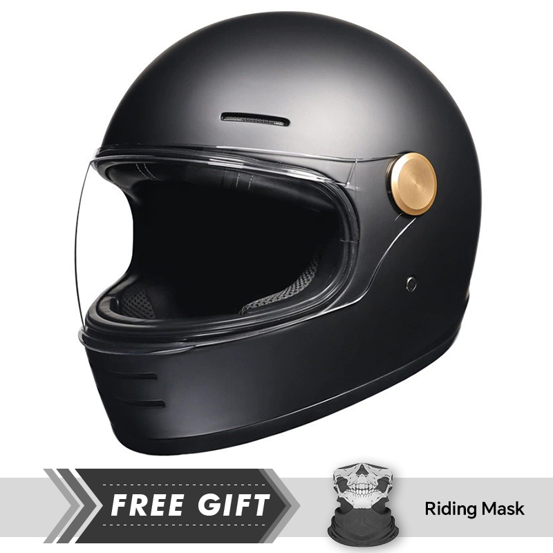 Motorcycle Gear In Store - Vintage Tam Yüz Motosiklet Kaskı Deri