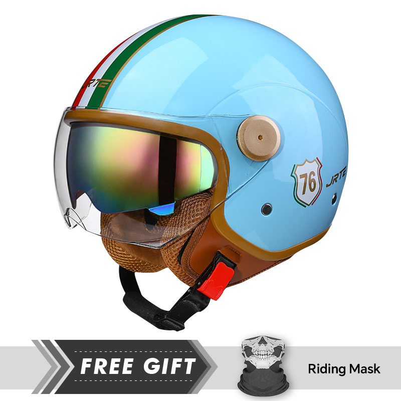 Motorcycle Gear In Store - Çift Lens Motosiklet Kaskları Retro DOT