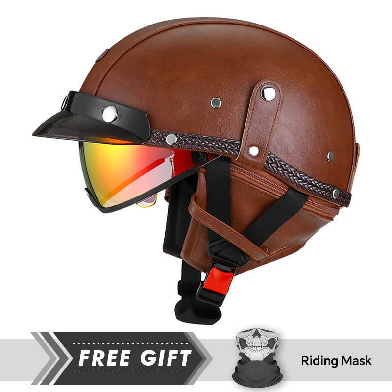 Yetişkin Retro Yarım Yüz Kask  - Motorcycle Gear In Store incelemesi ve fiyatı